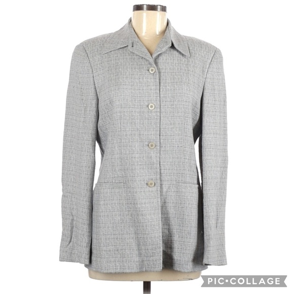 Zanella Semi Tweed Button Front Jacket Blazer - Picture 1 of 3